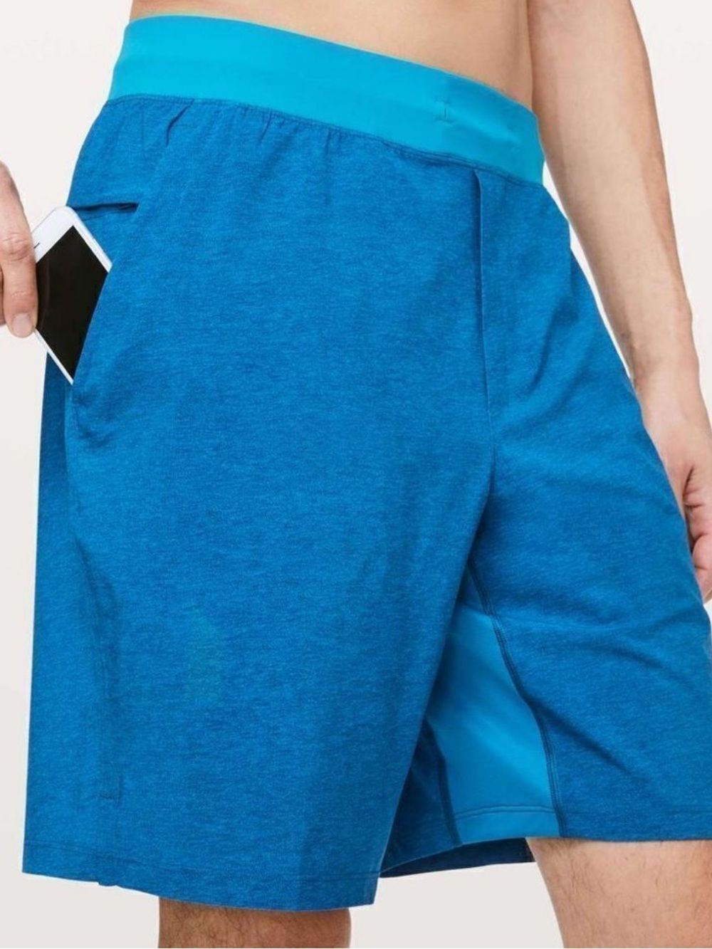 LULULEMON T.H.E. Short Men's Linerless 9" Blue Heathered large